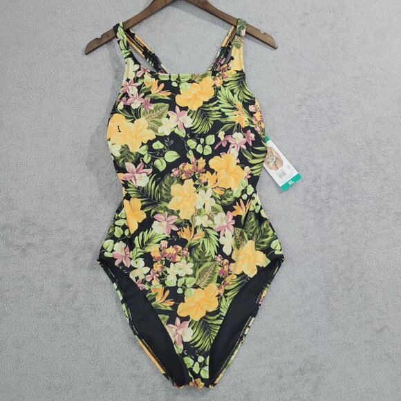 NEW Hurley Womens Floral One-Piece Swimsuit XL Nylon & Spandex  23PT - Picture 1 of 9